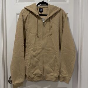 GAP Men's Beige Zip-Up Hoodie